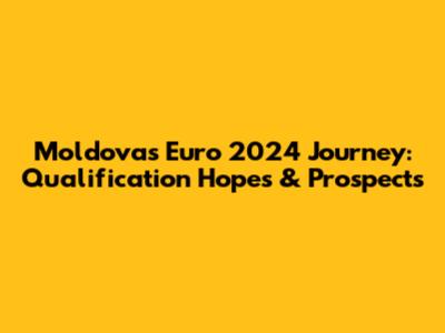 Moldova's Euro 2024 Journey: Qualification Hopes & Prospects