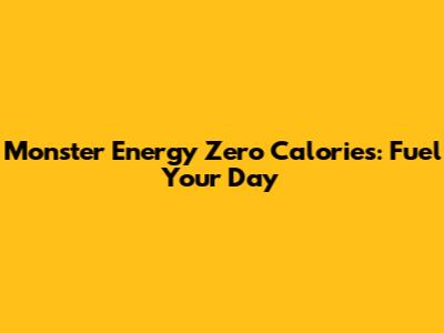 Monster Energy Zero Calories: Fuel Your Day