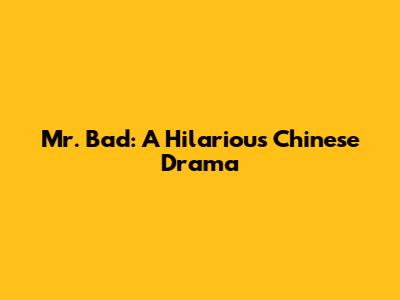 Mr. Bad: A Hilarious Chinese Drama