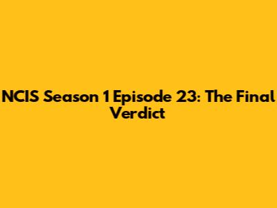 NCIS Season 1 Episode 23: The Final Verdict