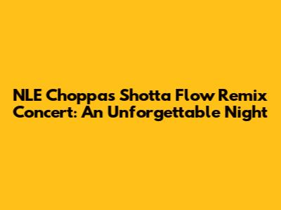 NLE Choppa's Shotta Flow Remix Concert: An Unforgettable Night