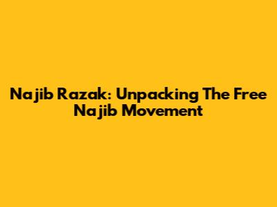 Najib Razak: Unpacking The 'Free Najib' Movement