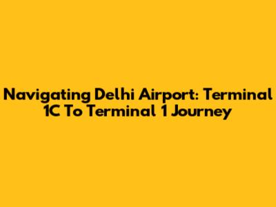 Navigating Delhi Airport: Terminal 1C To Terminal 1 Journey