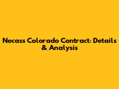 Necas's Colorado Contract: Details & Analysis