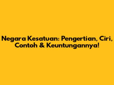 Negara Kesatuan: Pengertian, Ciri, Contoh & Keuntungannya!