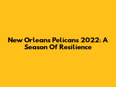 New Orleans Pelicans 2022: A Season Of Resilience