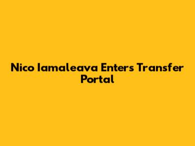 Nico Iamaleava Enters Transfer Portal