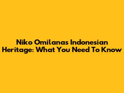 Niko Omilana's Indonesian Heritage: What You Need To Know