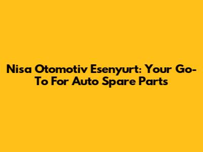 Nisa Otomotiv Esenyurt: Your Go-To For Auto Spare Parts