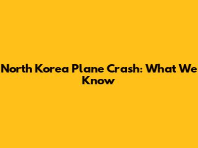 North Korea Plane Crash: What We Know