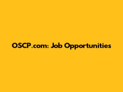 OSCP.com: Job Opportunities