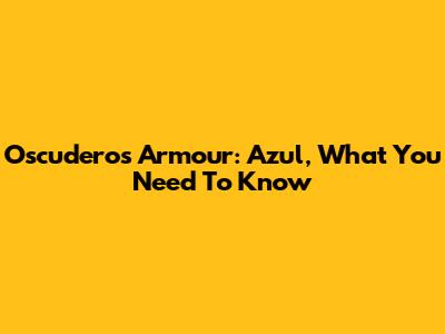 Oscuderos Armour: Azul, What You Need To Know