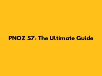 PNOZ S7: The Ultimate Guide