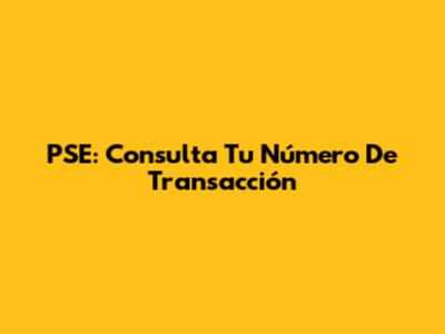 PSE: Consulta Tu Número De Transacción