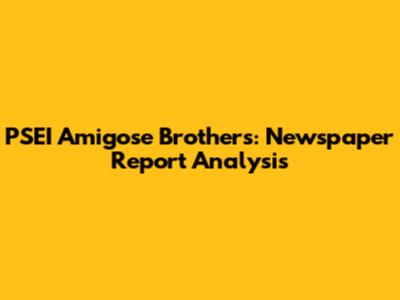 PSEI Amigose Brothers: Newspaper Report Analysis