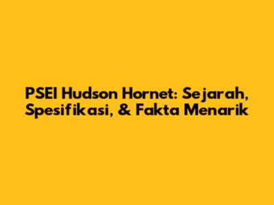 PSEI Hudson Hornet: Sejarah, Spesifikasi, & Fakta Menarik