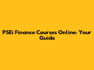 PSEi Finance Courses Online: Your Guide