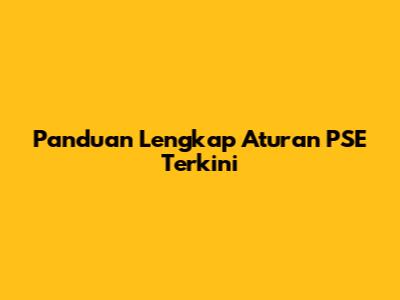 Panduan Lengkap Aturan PSE Terkini