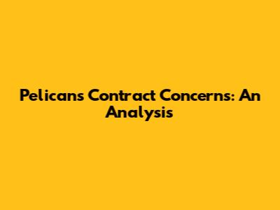 Pelicans Contract Concerns: An Analysis