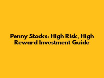 Penny Stocks: High Risk, High Reward Investment Guide
