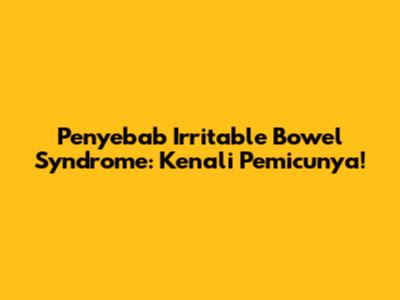 Penyebab Irritable Bowel Syndrome: Kenali Pemicunya!