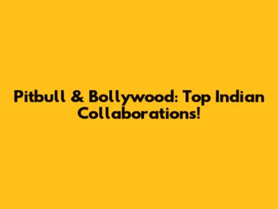 Pitbull & Bollywood: Top Indian Collaborations!