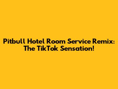 Pitbull Hotel Room Service Remix: The TikTok Sensation!
