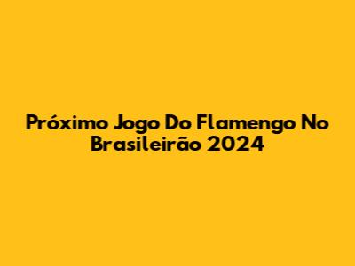 Próximo Jogo Do Flamengo No Brasileirão 2024
