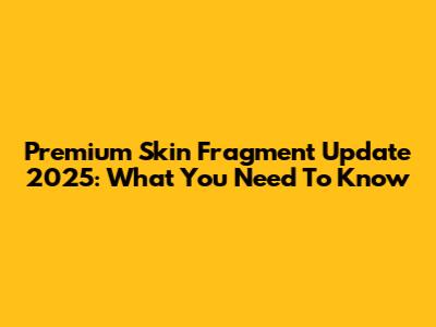 Premium Skin Fragment Update 2025: What You Need To Know
