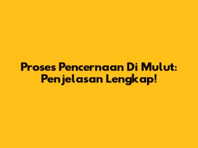 Proses Pencernaan Di Mulut: Penjelasan Lengkap!