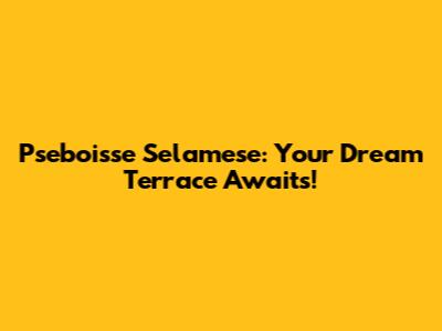 Pseboisse Selamese: Your Dream Terrace Awaits!