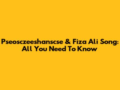Pseosczeeshanscse & Fiza Ali Song: All You Need To Know