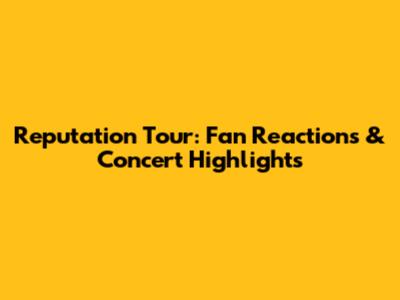Reputation Tour: Fan Reactions & Concert Highlights