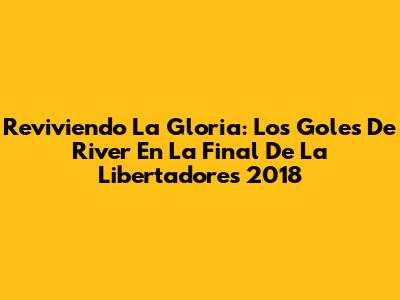 Reviviendo La Gloria: Los Goles De River En La Final De La Libertadores 2018