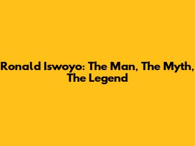 Ronald Iswoyo: The Man, The Myth, The Legend
