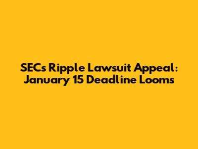 SEC's Ripple Lawsuit Appeal: January 15 Deadline Looms