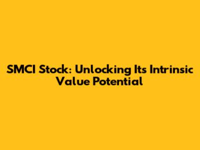 SMCI Stock: Unlocking Its Intrinsic Value Potential