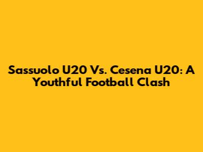 Sassuolo U20 Vs. Cesena U20: A Youthful Football Clash