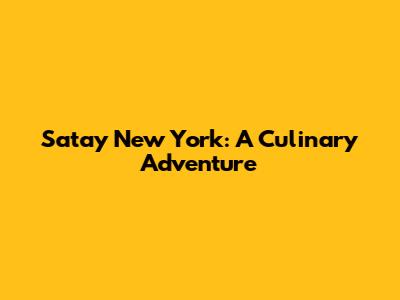 Satay New York: A Culinary Adventure