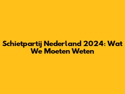 Schietpartij Nederland 2024: Wat We Moeten Weten
