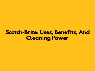 Scotch-Brite: Uses, Benefits, And Cleaning Power
