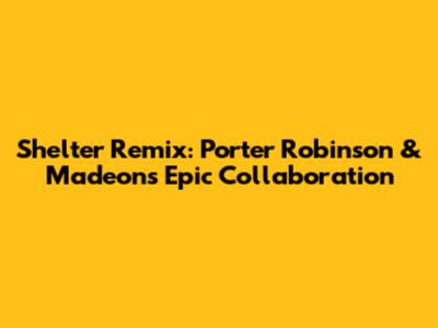 Shelter Remix: Porter Robinson & Madeon's Epic Collaboration