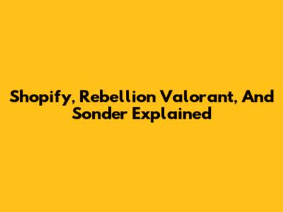 Shopify, Rebellion Valorant, And Sonder Explained