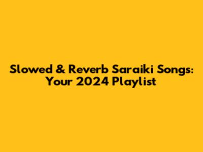 Slowed & Reverb Saraiki Songs: Your 2024 Playlist