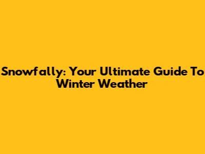 Snowfally: Your Ultimate Guide To Winter Weather