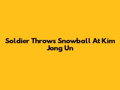 Soldier Throws Snowball At Kim Jong Un