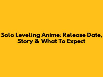 Solo Leveling Anime: Release Date, Story & What To Expect