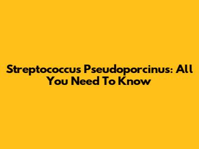 Streptococcus Pseudoporcinus: All You Need To Know