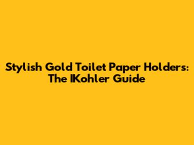 Stylish Gold Toilet Paper Holders: The IKohler Guide