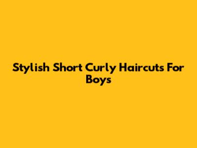 Stylish Short Curly Haircuts For Boys